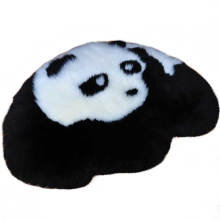 Customized size long hair panda shape Living Room faux fur rug